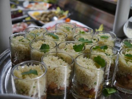 Couscous pilaf in a glass